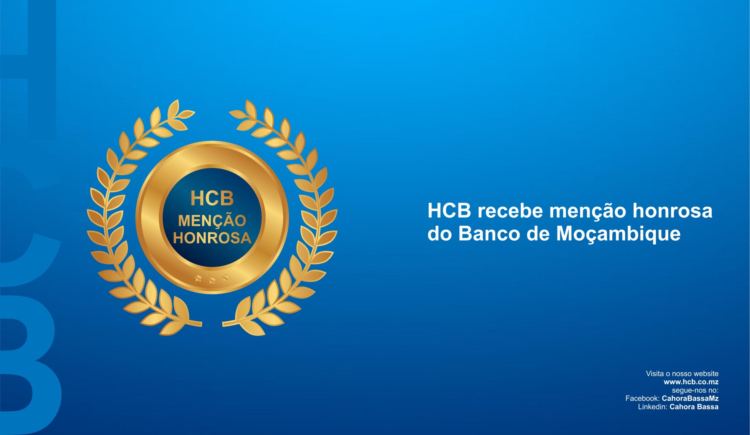 HCB recebe menção honrosa do Banco de Moçambique, TVC e Intra